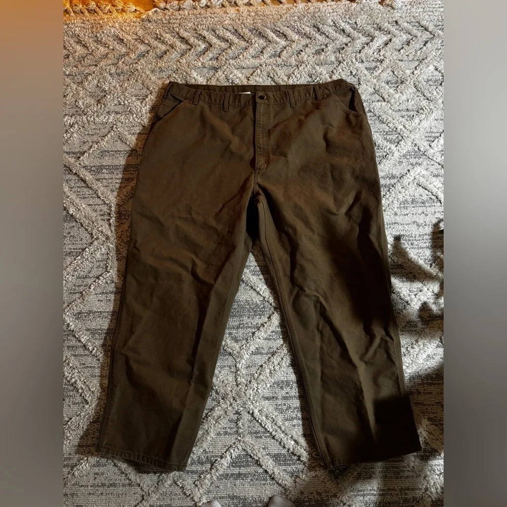 Carhartt RN#14806 Cargo Work Utility Carpenter Pants 50x32 Brown Loose Orig Fit
